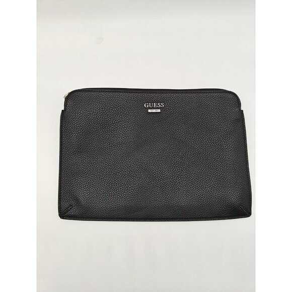 Guess Pebbled Faux-Leather Sleeve Pouch Fits 13" Tablet-  Black - Picture 1 of 7